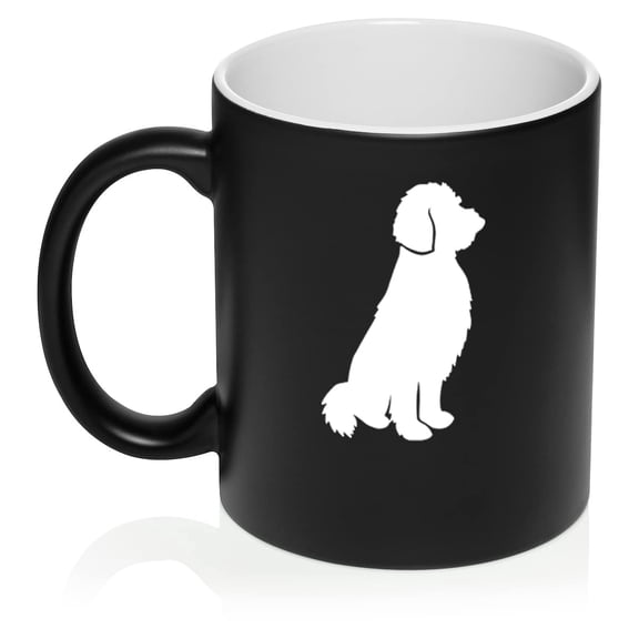 Goldendoodle Ceramic Coffee Mug Tea Cup Gift for Her, Him, Women, Men, Wife, Husband, Mom, Dad, Grandma, Family, Friend, Cute, Birthday, Housewarming, Anniversary, Puppy, Dog Lover (11oz Matte Black)
