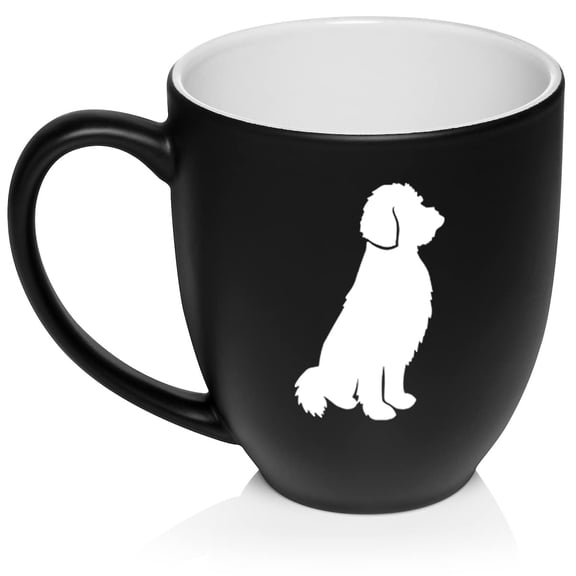 Goldendoodle Ceramic Coffee Mug Tea Cup Gift for Her, Him, Women, Men, Wife, Husband, Mom, Dad, Grandma, Family, Friend, Cute, Birthday, Housewarming, Anniversary, Puppy, Dog Lover (16oz Matte Black)