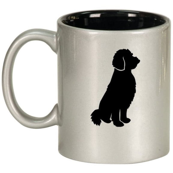 Goldendoodle Ceramic Coffee Mug Tea Cup Gift for Her, Him, Women, Men, Wife, Husband, Mom, Dad, Grandma, Family, Friend, Cute, Birthday, Housewarming, Anniversary, Puppy, Dog Lover (11oz Silver)