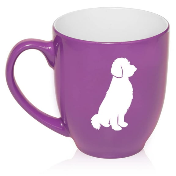 Goldendoodle Ceramic Coffee Mug Tea Cup Gift for Her, Him, Women, Men, Wife, Husband, Mom, Dad, Grandma, Family, Friend, Cute, Birthday, Housewarming, Anniversary, Puppy, Dog Lover (16oz Purple)