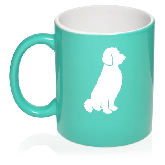 Goldendoodle Ceramic Coffee Mug Tea Cup Gift for Her, Him, Women, Men, Wife, Husband, Mom, Dad, Grandma, Family, Friend, Cute, Birthday, Housewarming, Anniversary, Puppy, Dog Lover (11oz Teal)