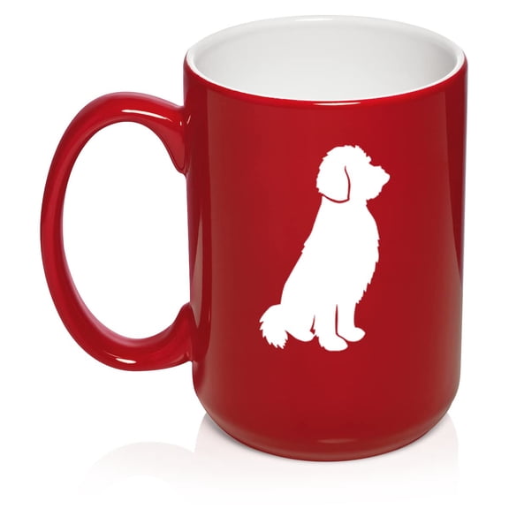 Goldendoodle Ceramic Coffee Mug Tea Cup Gift for Her, Him, Women, Men, Wife, Husband, Mom, Dad, Grandma, Family, Friend, Cute, Birthday, Housewarming, Anniversary, Puppy, Dog Lover (15oz Red)
