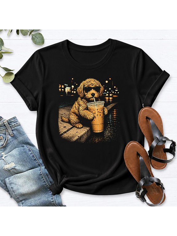 Goldendoodle Coffee Shirt Unisex Graphic Tee Dog Lover Gift S-3XL