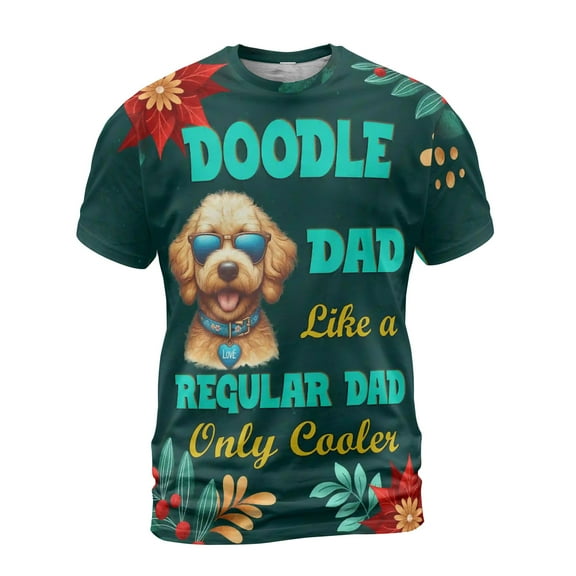 Goldendoodle Dad Like a Regular Dad Only Cooler Happy Father's Day All Over Print 3D Shirt Unisex Merch Doodle Dog Lover Gifts Idea - 02007