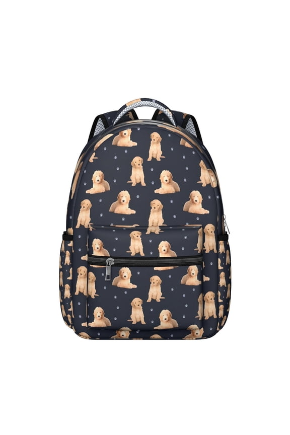 Goldendoodle Dog Backpack for School,Cute School Bag,Schoolbag with Adjustable Shoulder Straps & Padded Back,15.3"x11"x7.1".﻿