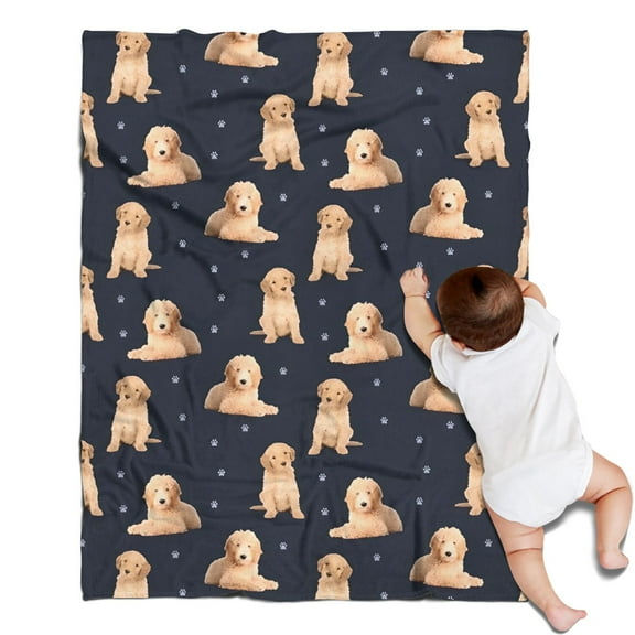 Goldendoodle Dog Blanket,Comfortable Soft Flannel Throw Blanket,All Season,Warm Lightweight Blankets for Sofa Bed Couch Living Room Chair,30"x40"