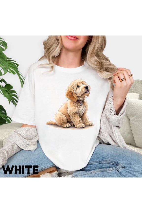 Goldendoodle Dog Face Graphic Shirt, Doodle Dog Illustration Tee for Dog Lovers, Comfort Colors Unisex Cotton T-Shirt, Sizes S-3XL
