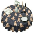 thumbnail image 1 of Goldendoodle Dog Round Tablecloth 60"x60",Wrinkle Wipeable Table Cloth for Kitchen Dining Room Picnic Patio Party, 1 of 6