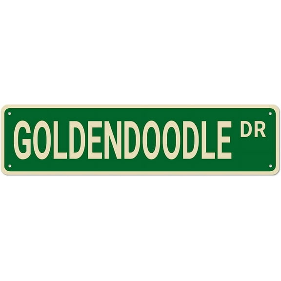 Goldendoodle Dr Street Signs, Metal Tin Signs, Goldendoodle Decor Goldendoodle Sign Dog Gift, Wall Decor for Home/Bedroom/Man Cave 16x4 Inch