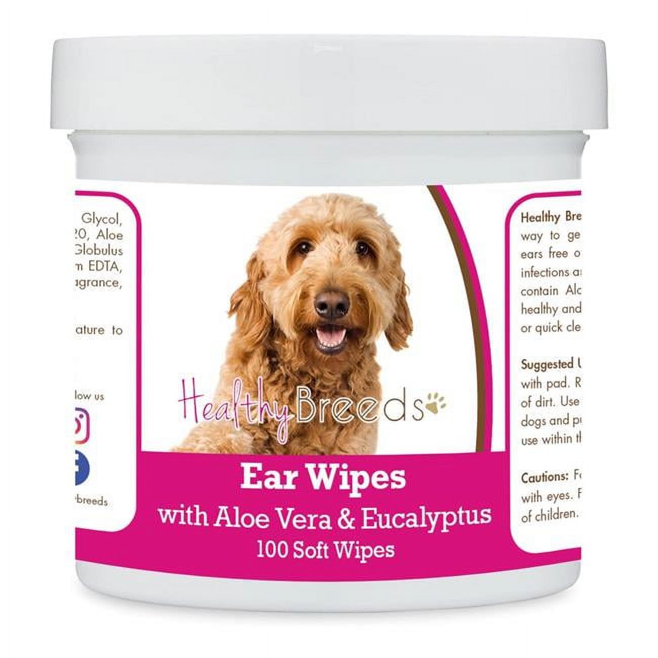 Goldendoodle Ear Cleaning Wipes with Aloe & Eucalyptus for Dogs 100