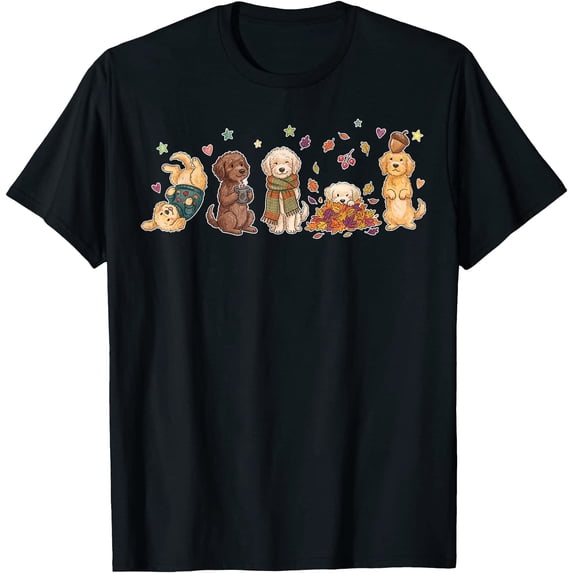 Goldendoodle Fall Cute Autumn Doodle Dog Pumpkin Spice T-Shirt ...