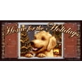 thumbnail image 1 of Goldendoodle Home for the Holidays "Paws on the Windowsill" Dog Sign Plaque featuring the art of Scott Rogers, 1 of 3