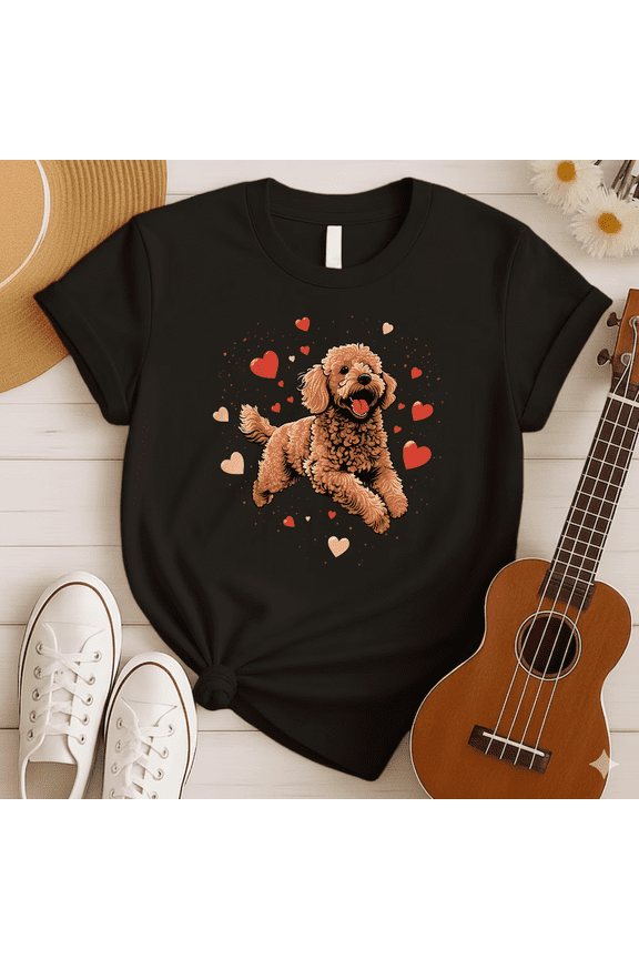 Goldendoodle Love Heart Graphic Cute Golden Doodle Pet Lover Unisex T-Shirt V14367, up to size 5XL