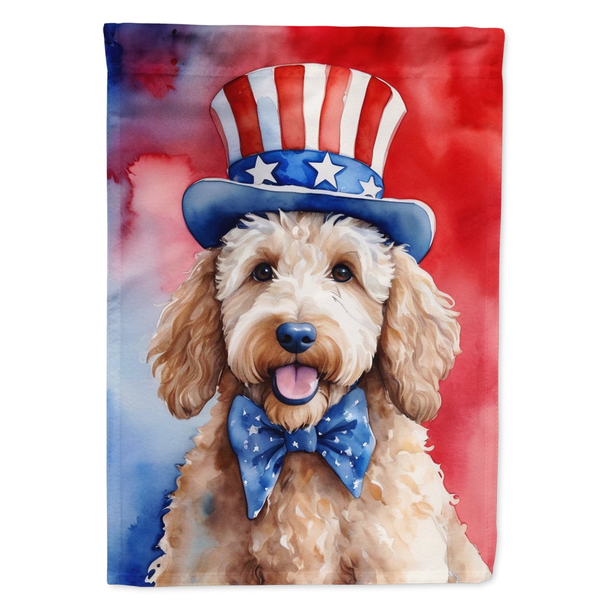 Goldendoodle Patriotic Garden Flag 11.25 in x 15.5 in