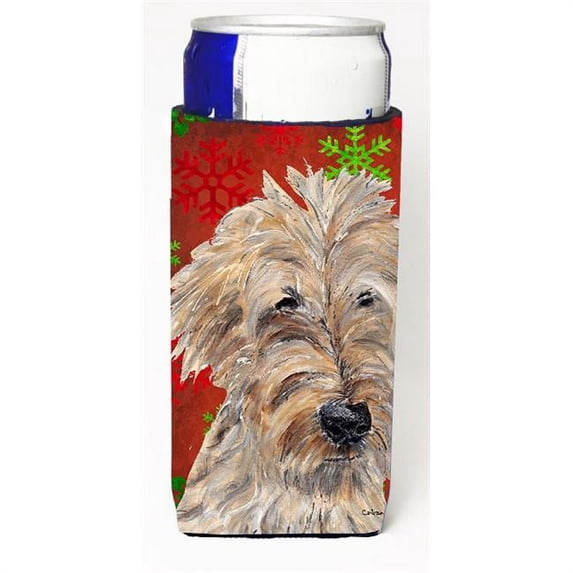 Goldendoodle Red Snowflake Christmas Michelob Ultra bottle sleeves for slim cans 12 oz.