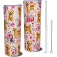 thumbnail image 1 of Goldendoodle Tumbler Goldendoodle Gifts 20 OZ 3D-Printed Insulated Cup Dog Lover Gift Travel Mug with Dogs Patterns and Vintage Florals(One Tumbler Included), 1 of 6