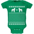 thumbnail image 1 of Goldendoodle Ugly Christmas Sweater Kelly Green Soft Baby One Piece, 1 of 1