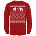 thumbnail image 1 of Goldendoodle Ugly Christmas Sweater Red Adult Long Sleeve T-Shirt, 1 of 1