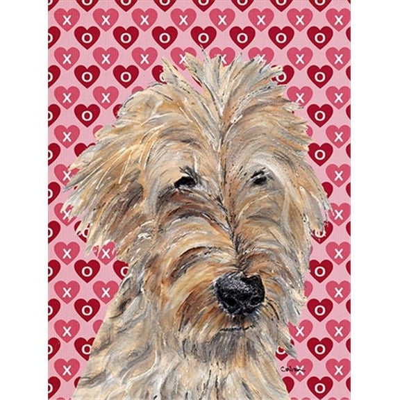 Goldendoodle Valentines Love Flag Garden Size