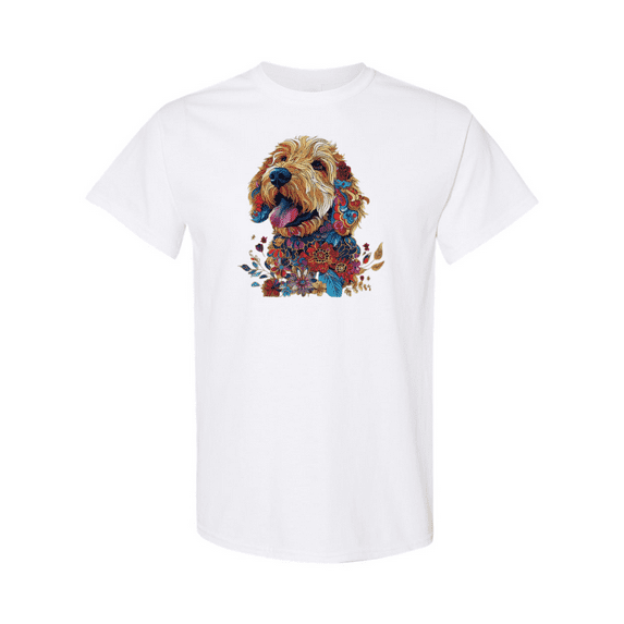 Goldendoodle Vintage Dog Funny Pet Lover Floral Artwork Gift Unisex T-Shirt, up to size 5XL