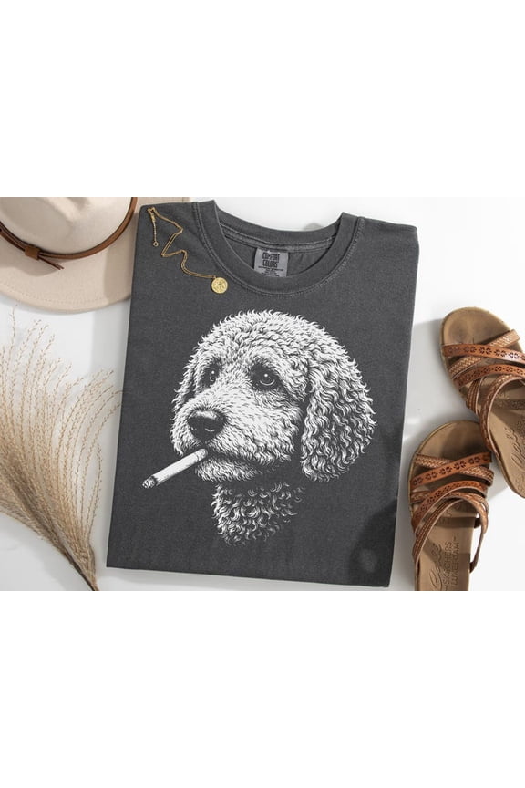 Goldendoodle Vintage Graphic Shirt, Brainrot Style Doodle Dog Illustration Tee, Modern Pet-Inspired Casual Top, Comfort Colors Unisex Cotton T-Shirt, Sizes S-3XL