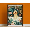 thumbnail image 1 of Goldendoodle Wall Art, Doodle Boho Jungle Bathtub Print, Groodle Maximalist Botanical Decor, Eclectic Tropical Poster, Owner Gift, Wall Art, Modern Wall Decor For Living Room, 8x12 UNFRAMED, 1 of 2