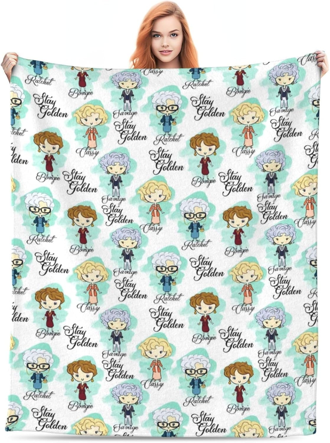 Goldengirls Blanket for Women Gifts Cozy Throw Blankets Lightweight Golden Girls Merchandise for Couch Bed Sofa Car Home Decor