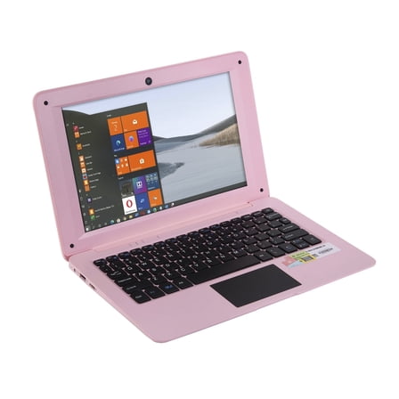 Goldengulf Windows 10 Computer Laptop Mini 10 Inch 32GB Ultra Thin and Light Netbook Intel Quad Core CPU PC HDMI WiFi USB YouTube-Light Pink