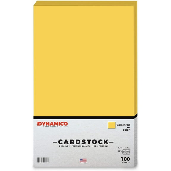 Goldenrod 8.5 x 14" Pastel Color Cardstock Paper - for Cards and Stationery Printing | Medium to Light Weight Card Stock 67 LB Vellum Bristol | 100 Sheets