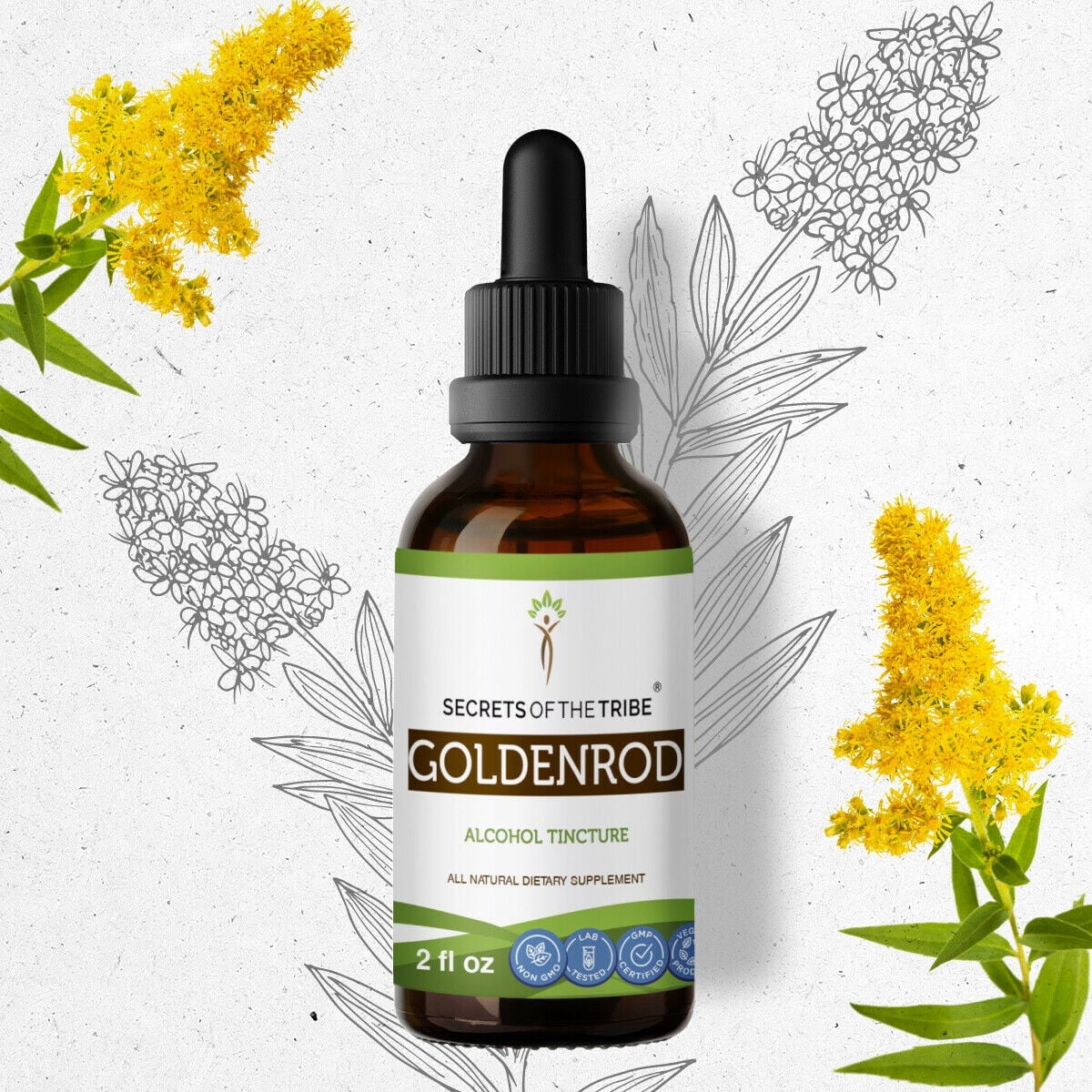 Secrets of the Tribe Goldenrod Tincture Dietary Supplement, Natural ...