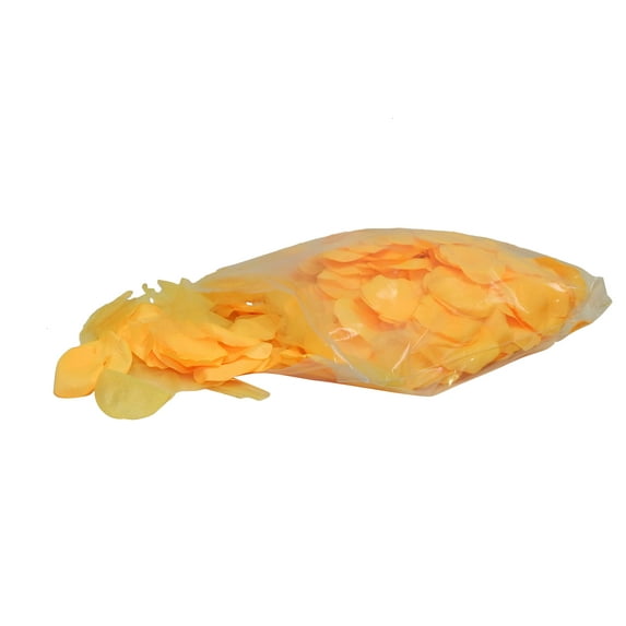 Goldenrod Yellow Rose Petals Polysilk Faux Fake Flower 400 Opaque & 100 Sheer 2.25in Petals per Bag for Craft Table Engagement Ceremony Wedding Aisle Floral Romantic Decor (Yellow, Set of 2 bags)