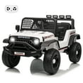 thumbnail image 1 of Goldensoil 12V Kids Electric Ride On Truck with Remote Control, LED Lights, Music Player, White, 1 of 9