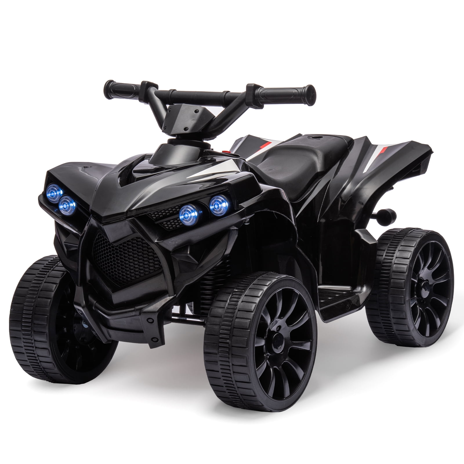 Goldensoil 6V Kids ATV 4-Wheeler, 1.8MPH Max Speed, Ride-On Toy with Music, Up to 55 Pounds, Black