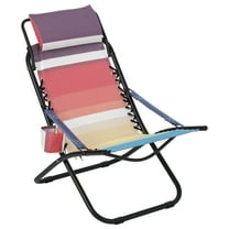 Goldensoil Foldable Beach Chair - Breathable Mesh Lounge Chair with Cup Holder & Headrest for Beach