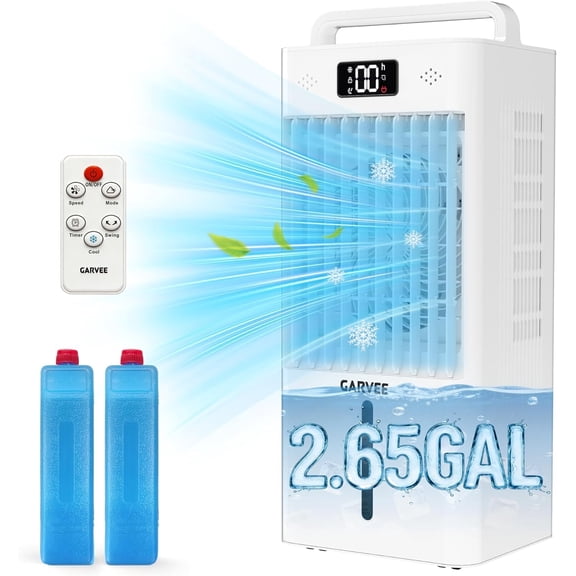 Goldensoil Portable Air Conditioners, 3-in-1 Evaporative Air Cooler with Remote, 6 Speeds ,White