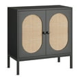 thumbnail image 1 of Goldensoil Rattan Storage Cabinet, 2-Tier Shelf Sideboard, Kitchen Sideboard Accent Cabinet, Black, 1 of 8