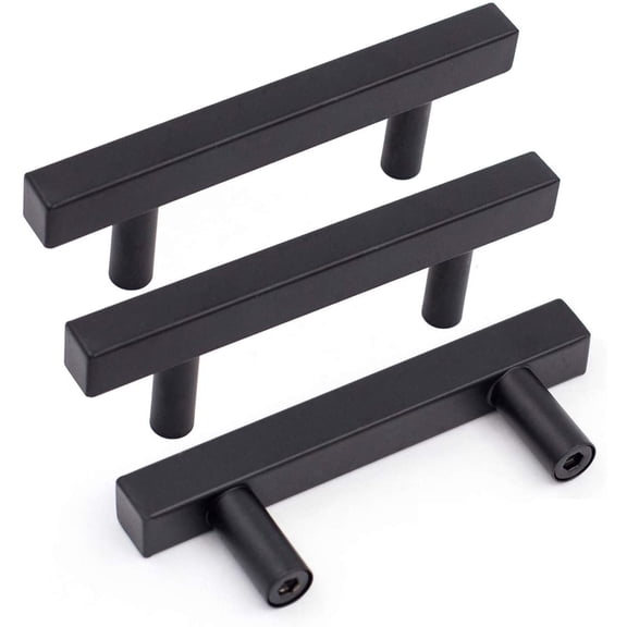 Goldenwarm 10 Pack Black Cabinet Pulls 2-1/2inch Hole Centers Kitchen Hardware Cabinet Handles for Drawer Dresser