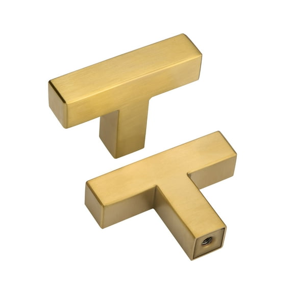 Goldenwarm 10 Pack Brushed Brass Cabinet Knobs Gold Cabinet Hardware Kitchen Cabinet Knobs for Dresser Drawers