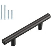 Goldenwarm 10 Pack Cabinet Handles Matte Black Stainless Steel Cabinet Drawer Pulls for Kitchen Wardrobe Hardware,3inch Hole Centers