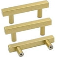 thumbnail image 1 of Goldenwarm 10 Pack Cabinet Pulls Stainless Steel Brushed Gold Cabinet Handles 2-1/2 in Hole Centers, 1 of 7