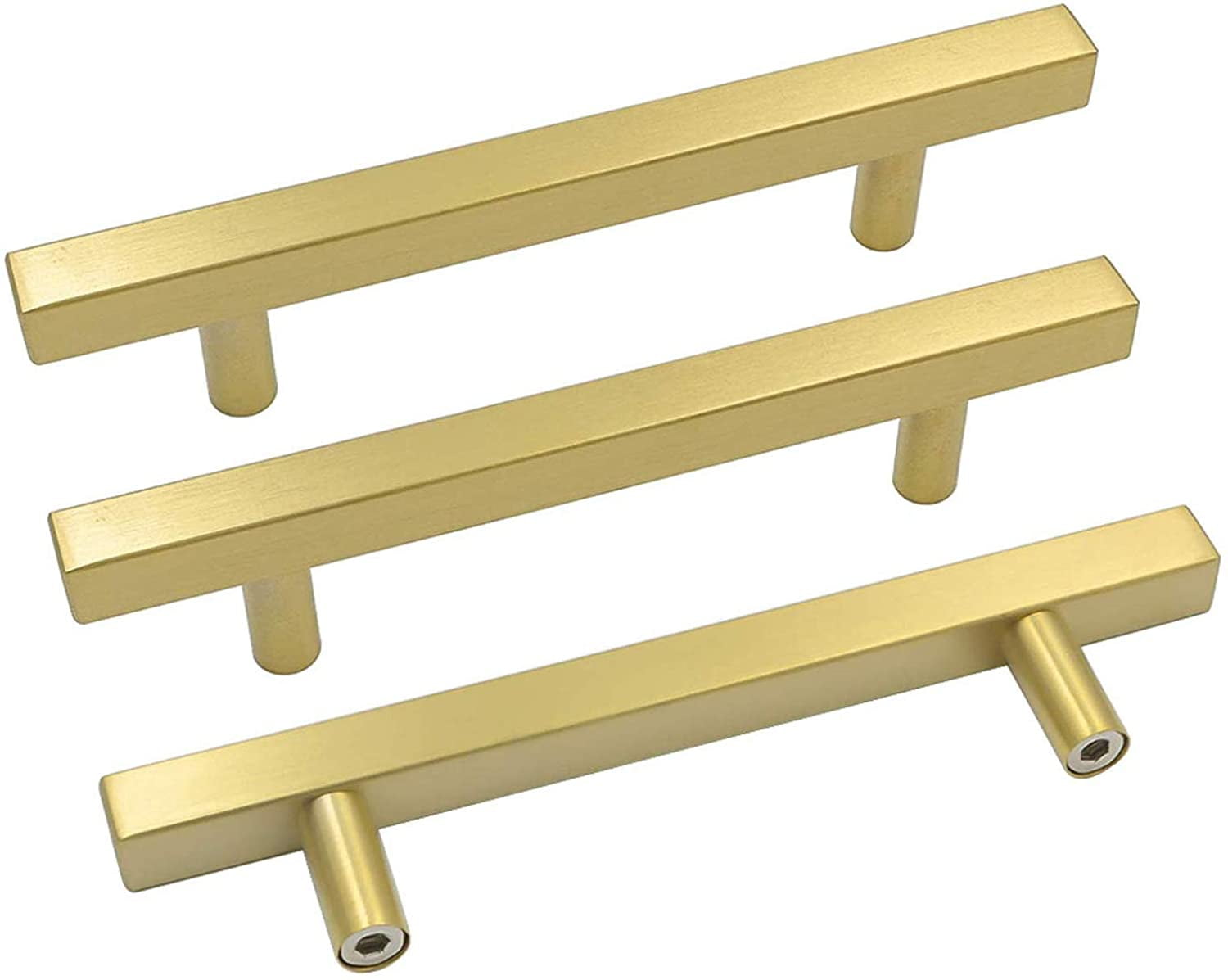 JOY DECOR 60-Pack 5" Cabinet Pulls – Brushed Nickel, 3" Hole Center, Stainless Steel Handles For Kitchen Cabinets & Drawers