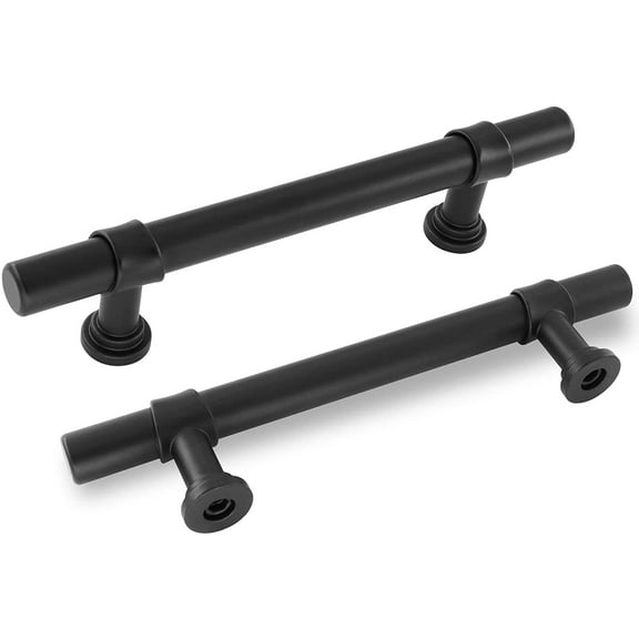 Goldenwarm 10 Pack Kitchen Cabinet Handles Matte Black Pulls 3-3/4inch Hole Centers Hole Centers Round Door Handles Bathroom Cabinet Pulls