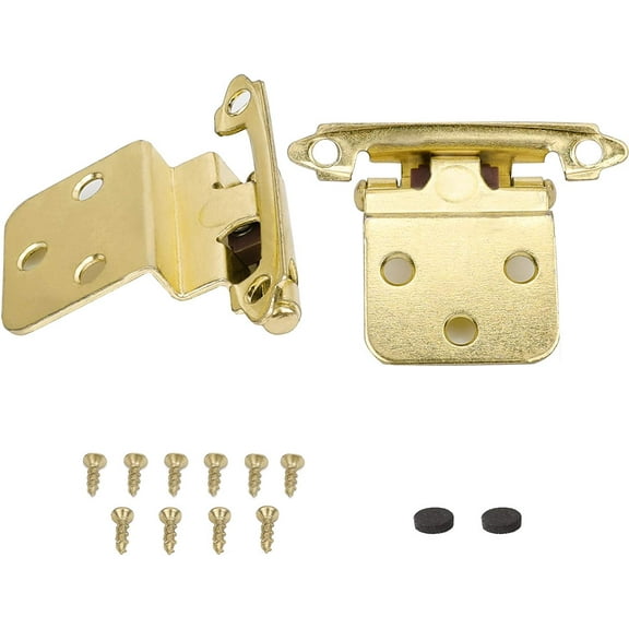 Goldenwarm 10 Pairs Kitchen Cabinet Hinges 3/8"Gold Stainless Steel Inset Door Hinges Cabinet Hardware