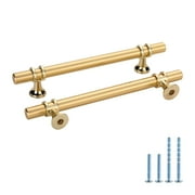 Goldenwarm 10Pack Brushed Brass Cabinet Pulls Golden Drawer Pulls Kitchen Cabinet Hardware 5inch Hole Center