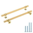thumbnail image 1 of Goldenwarm 10Pack Brushed Brass Cabinet Pulls Golden Drawer Pulls Kitchen Cabinet Hardware 6-1/4inch Hole Center, 1 of 5