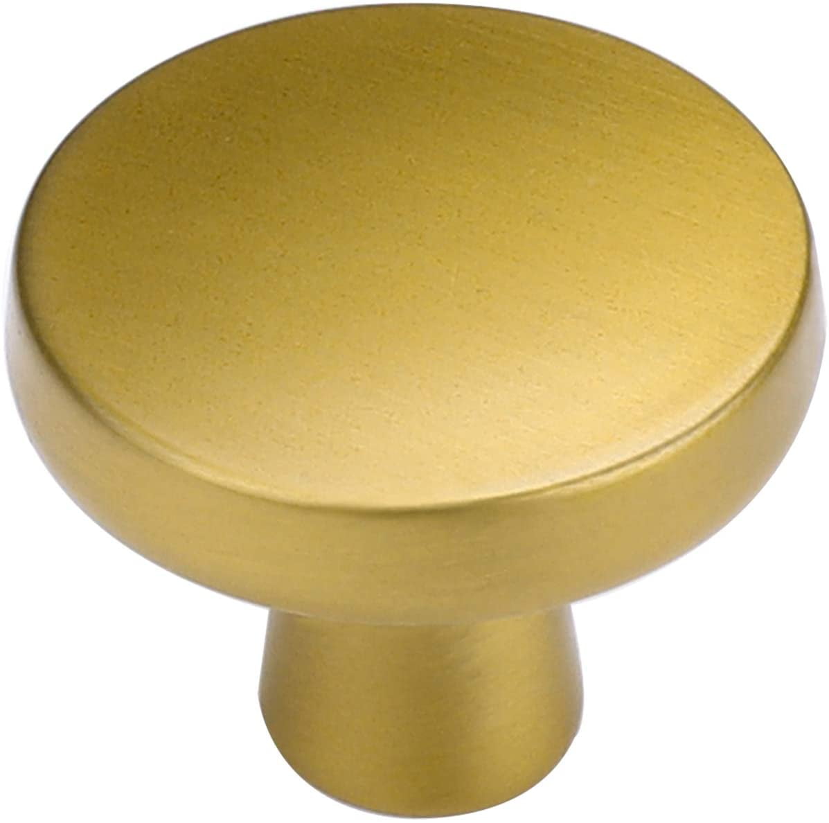 Goldenwarm 15 Pack Brushed Brass Cabinet Knobs Solid Gold Dresser Knobs Kitchen Cupboard Hardware Bathroom Cabinet Hardware