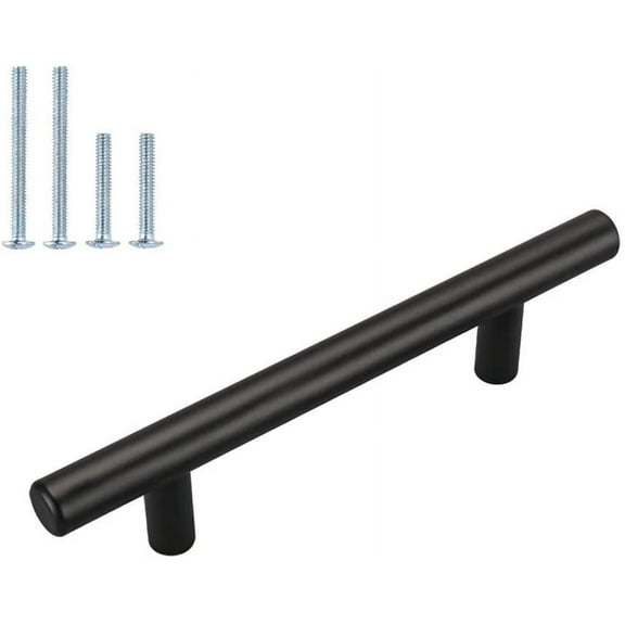 Goldenwarm 15 Pack Cabinet Handles Stainless Steel Black Cabinet Drawer Pulls for Kitchen Bedroom Hardware, 3-1/2inch Hole Centers