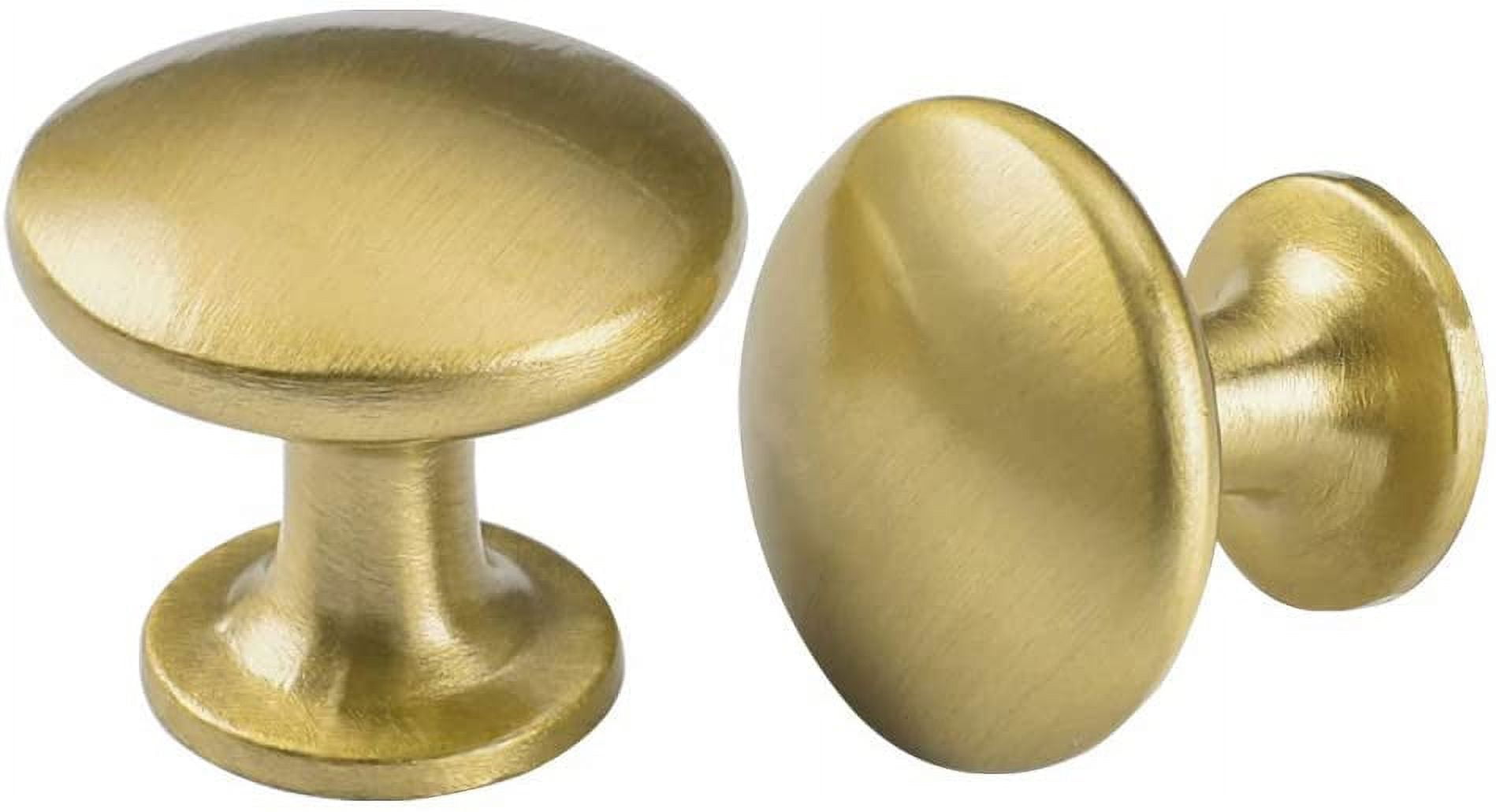 Goldenwarm 15 Pack Round Gold Cabinet Knobs Satin Brushed Brass Drawer Knobs for Kitchen Hardware
