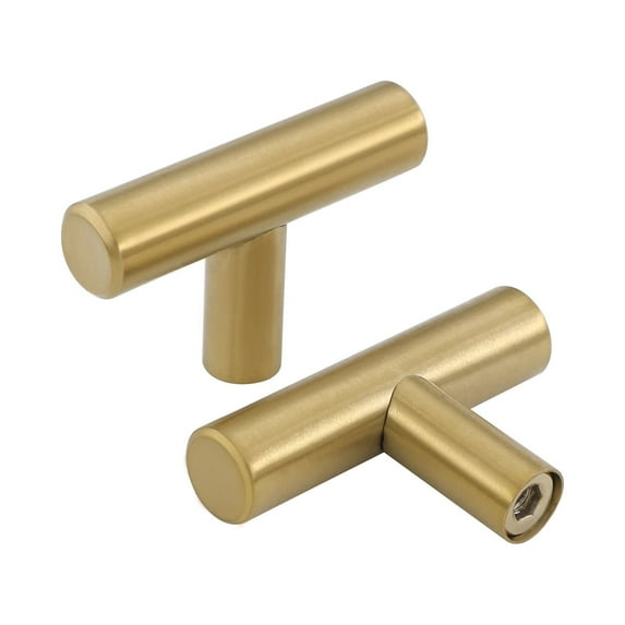 Goldenwarm 25 Pack Brushed Brass Cabinet Knob Metal Drawer Knobs Gold Knobs for Kitchen Cabinets Cupboard Hardware Door Knobs