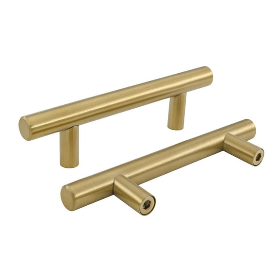 Goldenwarm 25 Pack Brushed Brass Gold Cabinet Pulls Cupboard Handles Dresser Drawer Handles Kitchen Cabinet Hardware 3 inch Hole Centers
